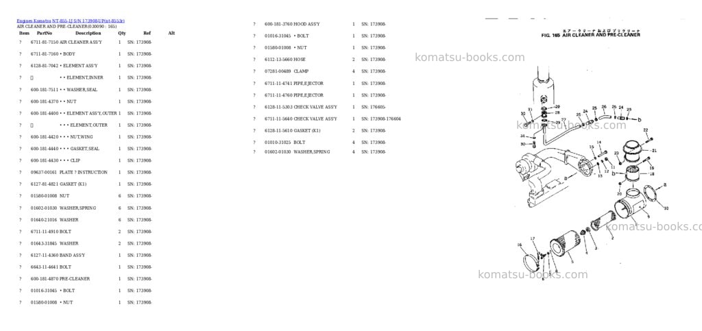 Komatsu nt-855-1j s/n 173908-up Parts catalog cover Page 8 Komatsu nt-855-1j s/n 173908-up Parts catalog cover Page 8