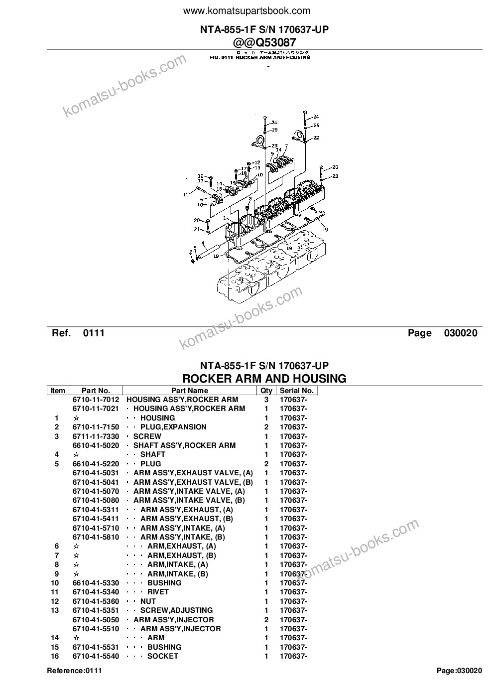 Komatsu NTA-855-1F S/N 170637-UP Parts catalog cover Page 5 Komatsu NTA-855-1F S/N 170637-UP Parts catalog cover Page 5