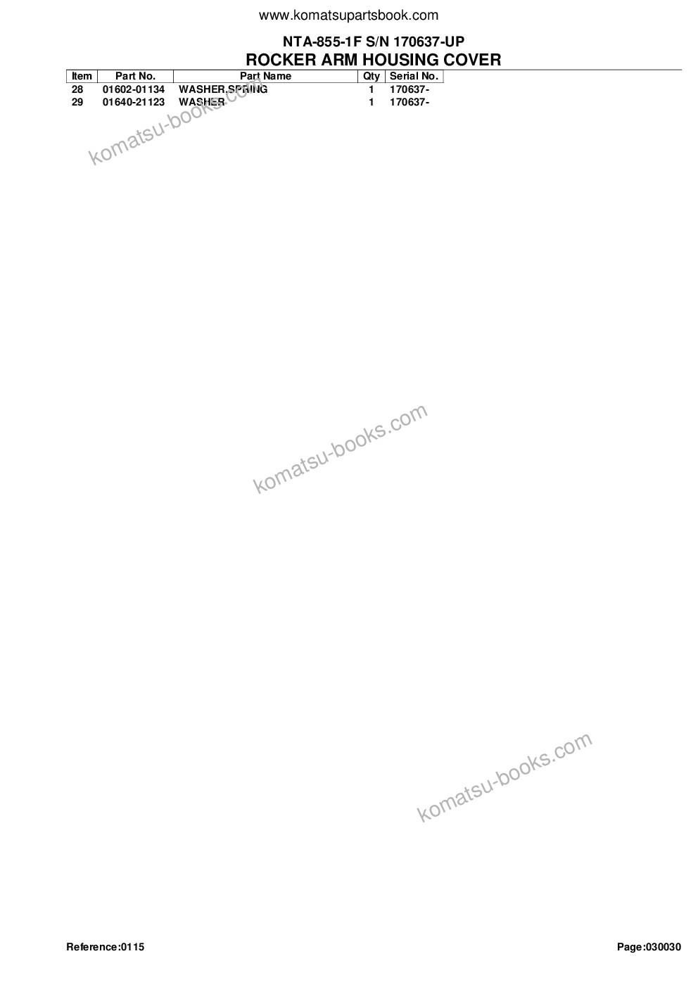 Komatsu NTA-855-1F S/N 170637-UP Parts catalog cover Page 8 Komatsu NTA-855-1F S/N 170637-UP Parts catalog cover Page 8