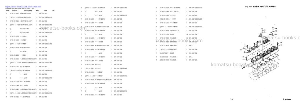 Komatsu NTA-855-1A S/N 102754-UP Parts catalog cover Komatsu NTA-855-1A S/N 102754-UP Parts catalog cover
