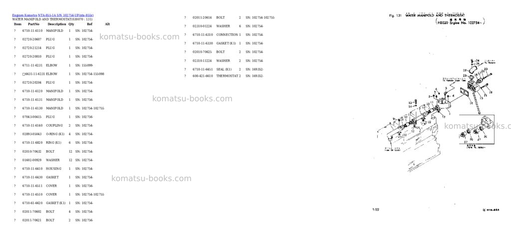 Komatsu NTA-855-1A S/N 102754-UP Parts catalog cover Page 6 Komatsu NTA-855-1A S/N 102754-UP Parts catalog cover Page 6