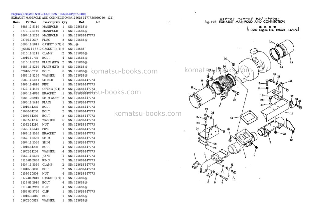 Komatsu ntc-743-1c s/n 125628-up Parts catalog cover Page 5 Komatsu ntc-743-1c s/n 125628-up Parts catalog cover Page 5
