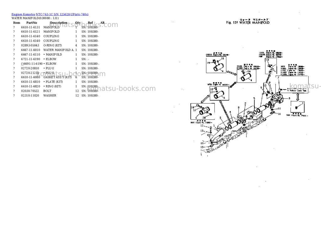 Komatsu ntc-743-1c s/n 125628-up Parts catalog cover Page 7 Komatsu ntc-743-1c s/n 125628-up Parts catalog cover Page 7