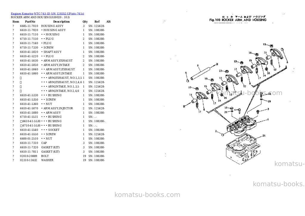 Komatsu ntc-743-1d s/n 128352-up Parts catalog cover Komatsu ntc-743-1d s/n 128352-up Parts catalog cover