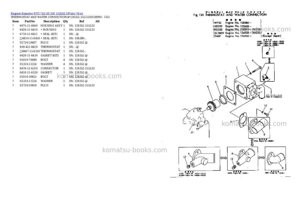 Komatsu ntc-743-1d s/n 128352-up Parts catalog cover Page 8 Komatsu ntc-743-1d s/n 128352-up Parts catalog cover Page 8