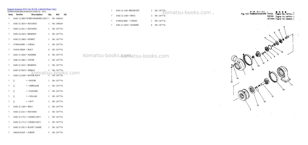 Komatsu ntc-743-1e s/n 134528-up Parts catalog cover Page 10
