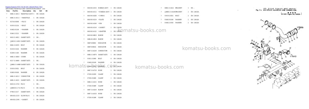 Komatsu ntc-743-1e s/n 134528-up Parts catalog cover Page 4