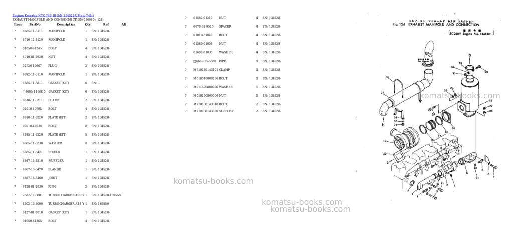 Komatsu ntc-743-1e s/n 134528-up Parts catalog cover Page 5