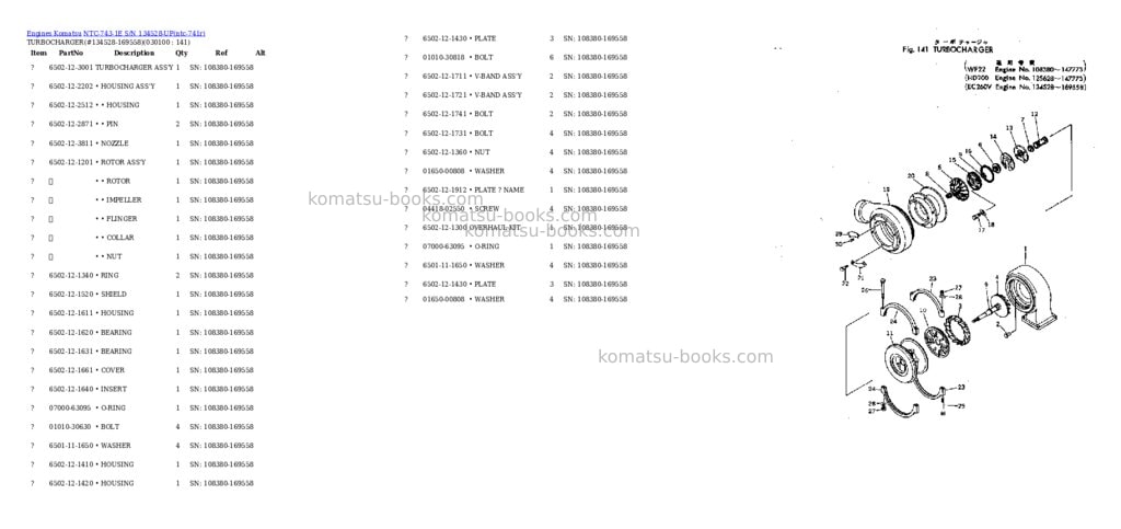 Komatsu ntc-743-1e s/n 134528-up Parts catalog cover Page 9