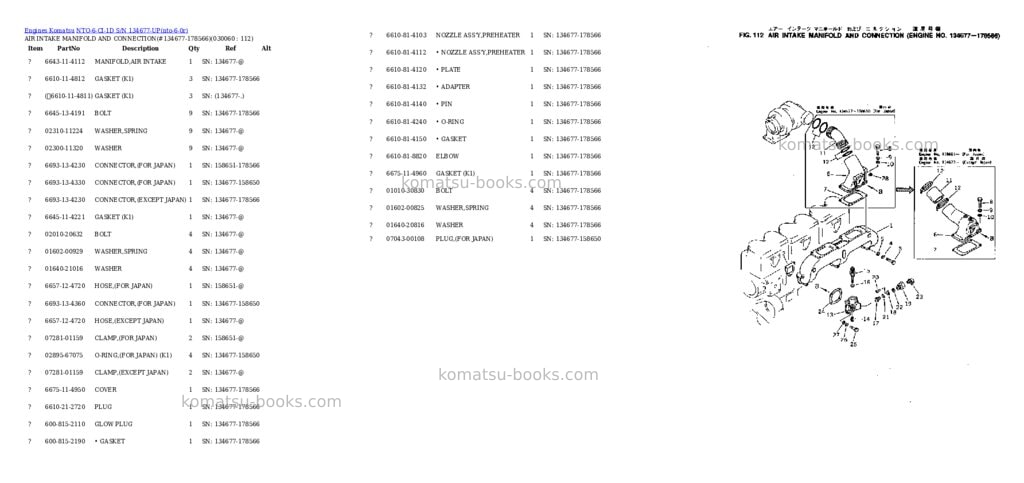 Komatsu nto-6-ci-1d s/n 134677-up Parts catalog cover Page 5