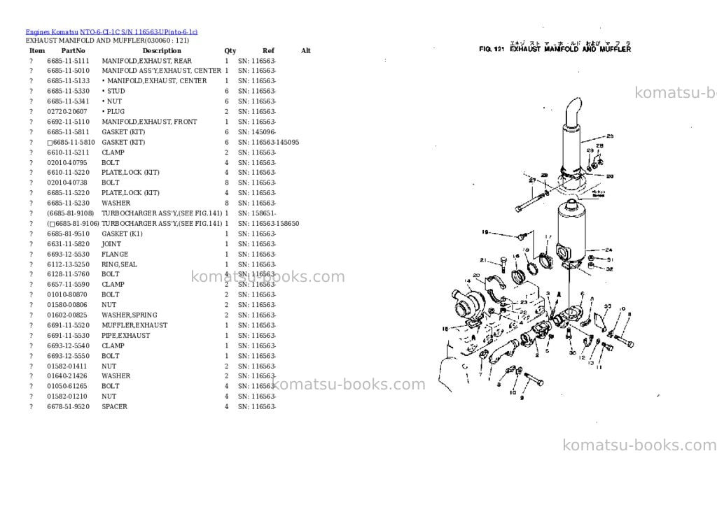 Komatsu nto-6-ci-1c s/n 116563-up Parts catalog cover Page 5 Komatsu nto-6-ci-1c s/n 116563-up Parts catalog cover Page 5