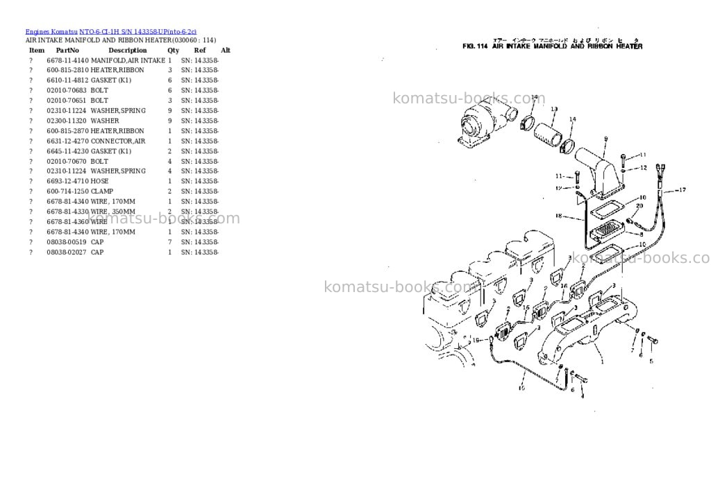 Komatsu nto-6-ci-1h s/n 143358-up Parts catalog cover Page 5