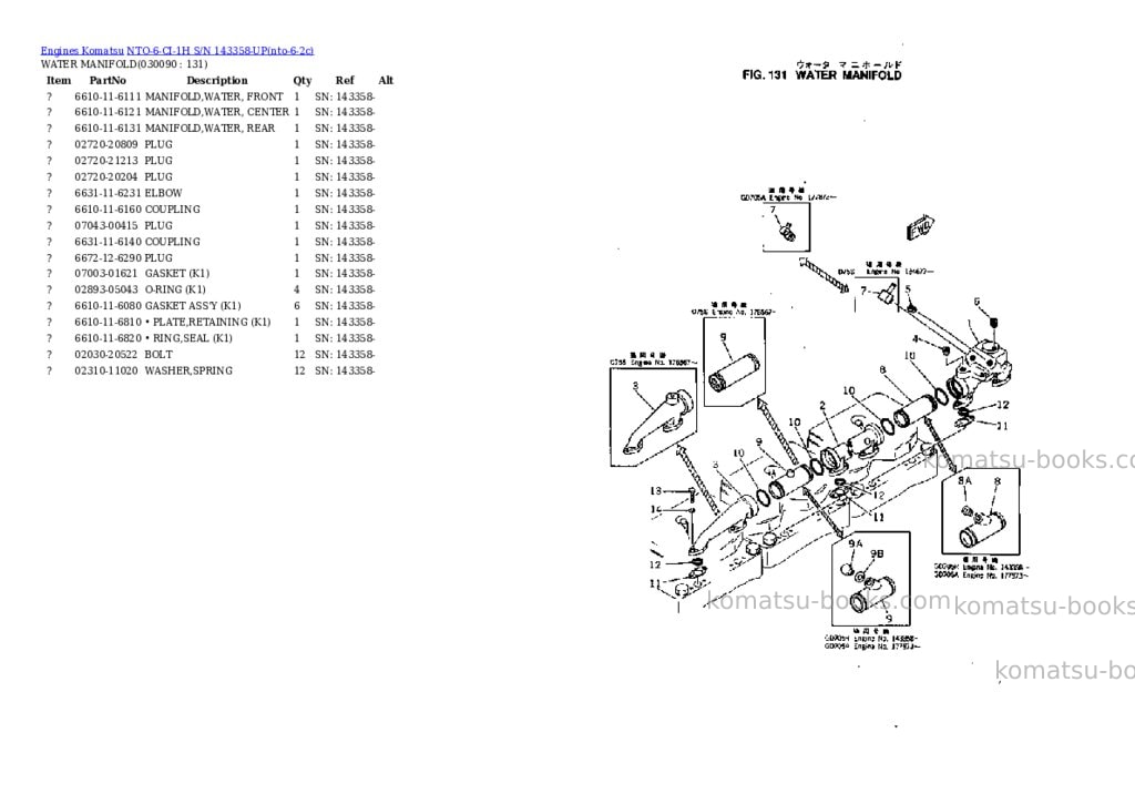 Komatsu nto-6-ci-1h s/n 143358-up Parts catalog cover Page 8