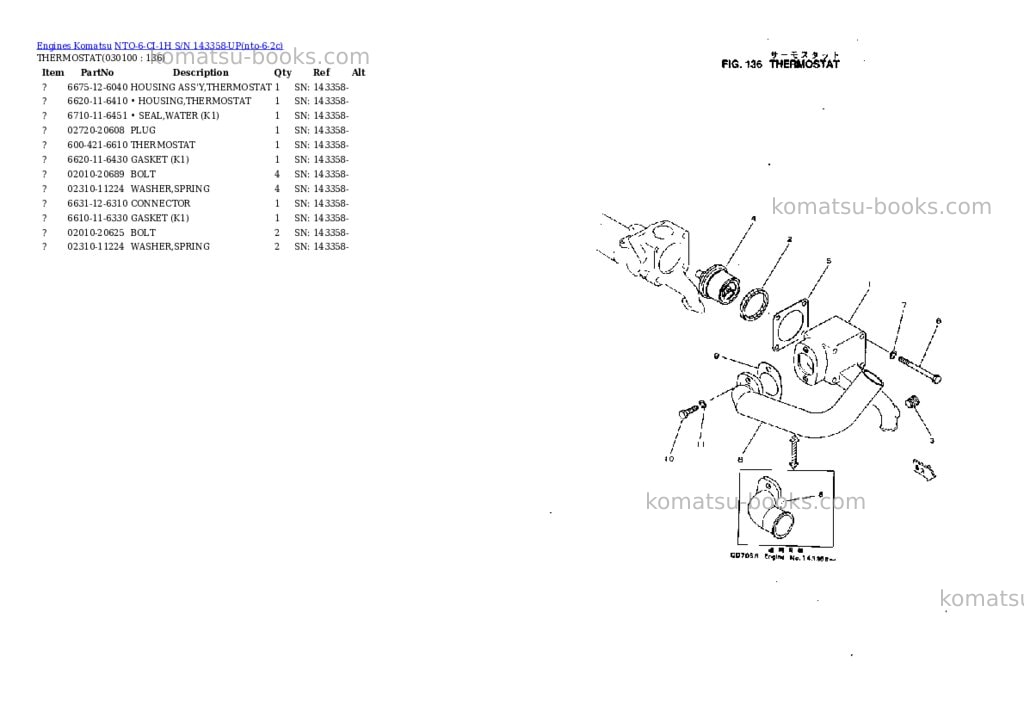 Komatsu nto-6-ci-1h s/n 143358-up Parts catalog cover Page 9