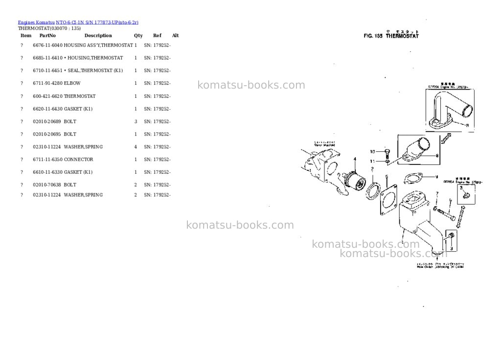 Komatsu nto-6-ci-1n s/n 177873-up Parts catalog cover Page 6