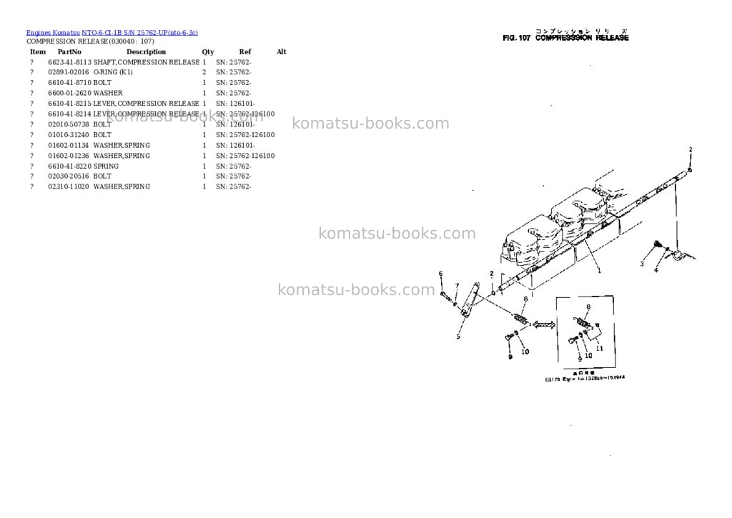 Komatsu nto-6-ci-1b s/n 25762-up Parts catalog cover Page 3 Komatsu nto-6-ci-1b s/n 25762-up Parts catalog cover Page 3