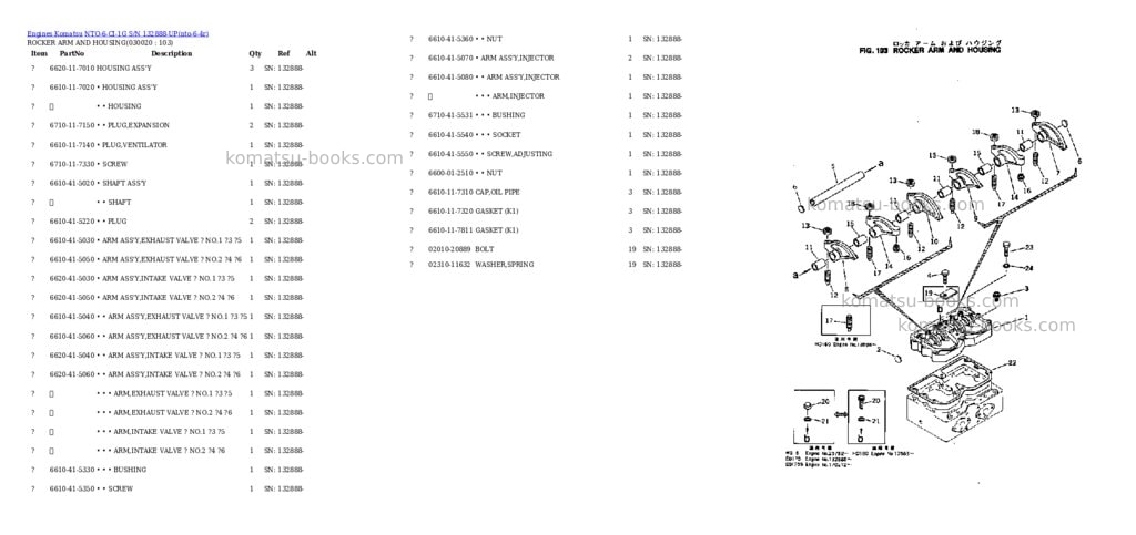 Komatsu nto-6-ci-1g s/n 132888-up Parts catalog cover