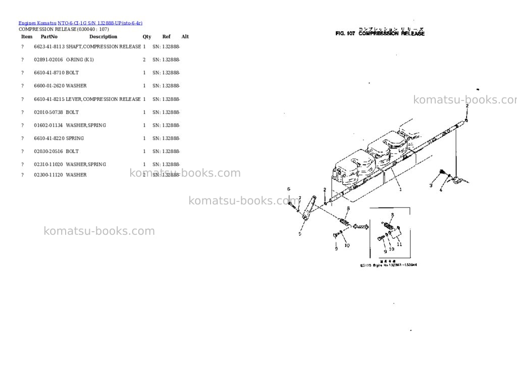Komatsu nto-6-ci-1g s/n 132888-up Parts catalog cover Page 3