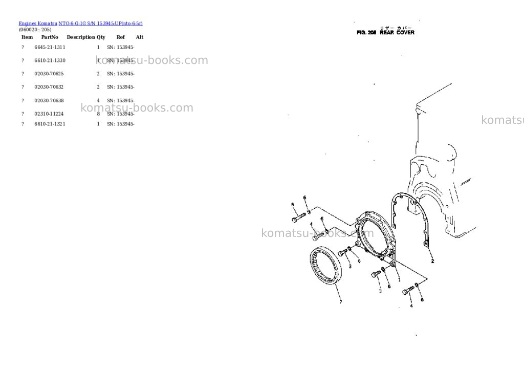 Komatsu nto-6-g-1g s/n 153945-up Parts catalog cover Page 10 Komatsu nto-6-g-1g s/n 153945-up Parts catalog cover Page 10