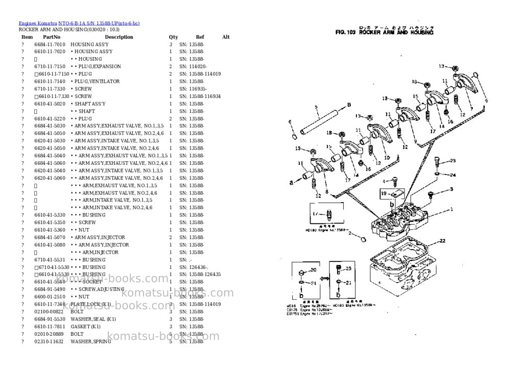 Komatsu nto-6-b-1a s/n 13588-up Parts catalog cover Komatsu nto-6-b-1a s/n 13588-up Parts catalog cover