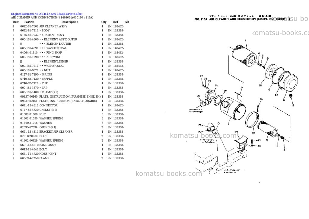 Komatsu nto-6-b-1a s/n 13588-up Parts catalog cover Page 10 Komatsu nto-6-b-1a s/n 13588-up Parts catalog cover Page 10