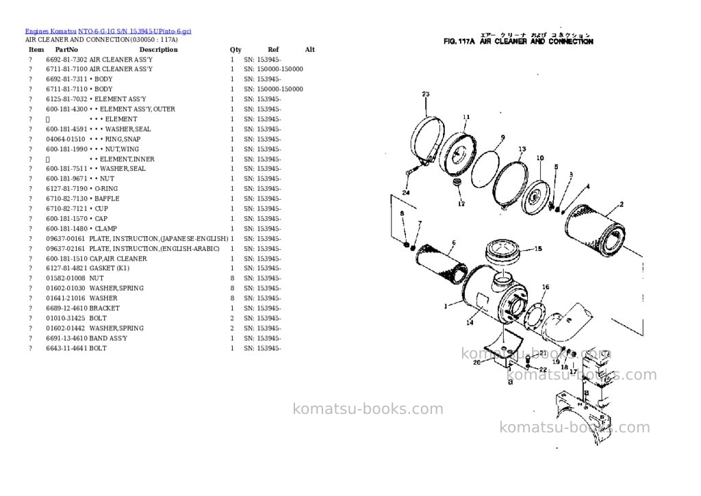 Komatsu NTO-6-G-1G S/N 153945-UP Parts catalog cover Page 4 Komatsu NTO-6-G-1G S/N 153945-UP Parts catalog cover Page 4