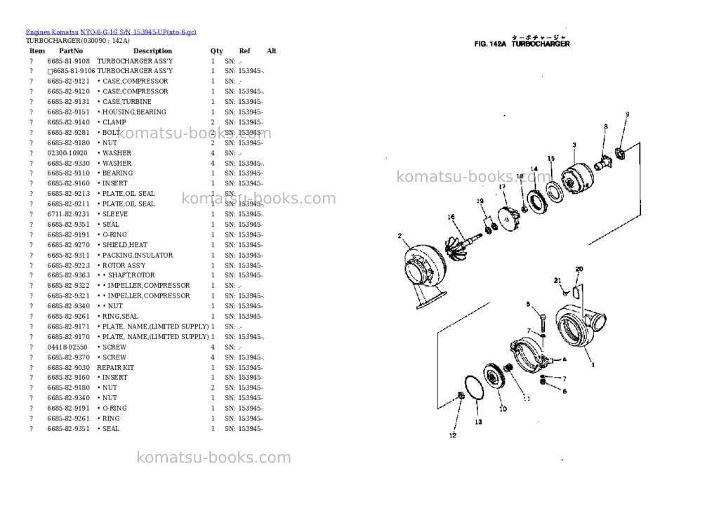 Komatsu NTO-6-G-1G S/N 153945-UP Parts catalog cover Page 8 Komatsu NTO-6-G-1G S/N 153945-UP Parts catalog cover Page 8