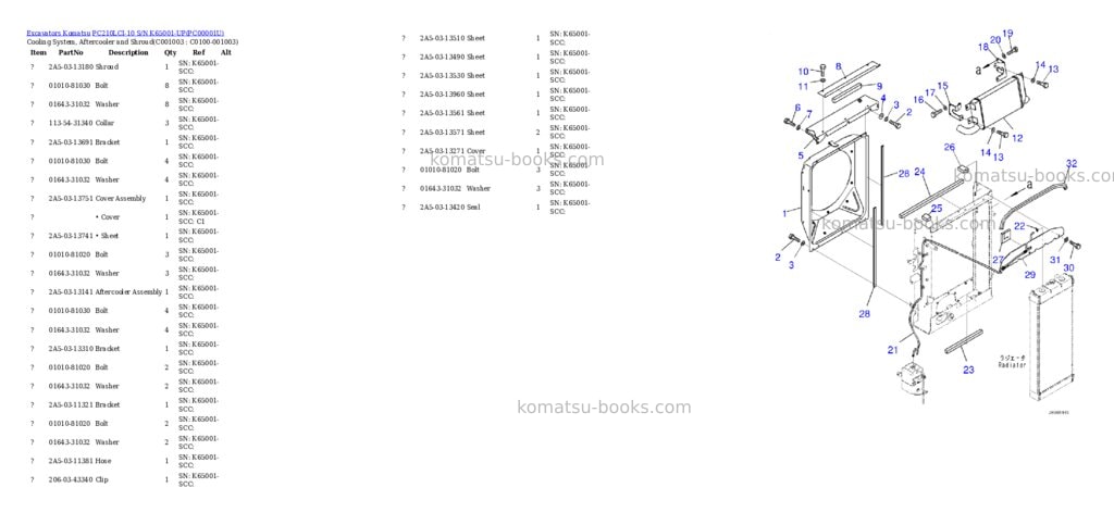 Komatsu pc210lci-10 s/n k65001-up Parts catalog cover Page 7