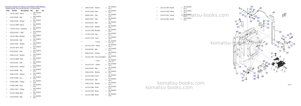 Komatsu pc210lci-10 s/n k65001-up Parts catalog cover Page 9