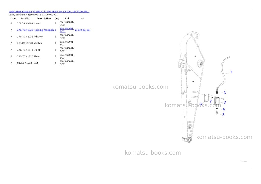 Komatsu pc290lc-10 mg prep s/n k60001-up Parts catalog cover Page 10 Komatsu pc290lc-10 mg prep s/n k60001-up Parts catalog cover Page 10