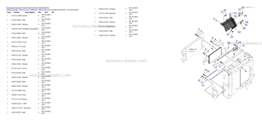 Komatsu pc300-8 s/n k55001-up Parts catalog cover Page 4 Komatsu pc300-8 s/n k55001-up Parts catalog cover Page 4