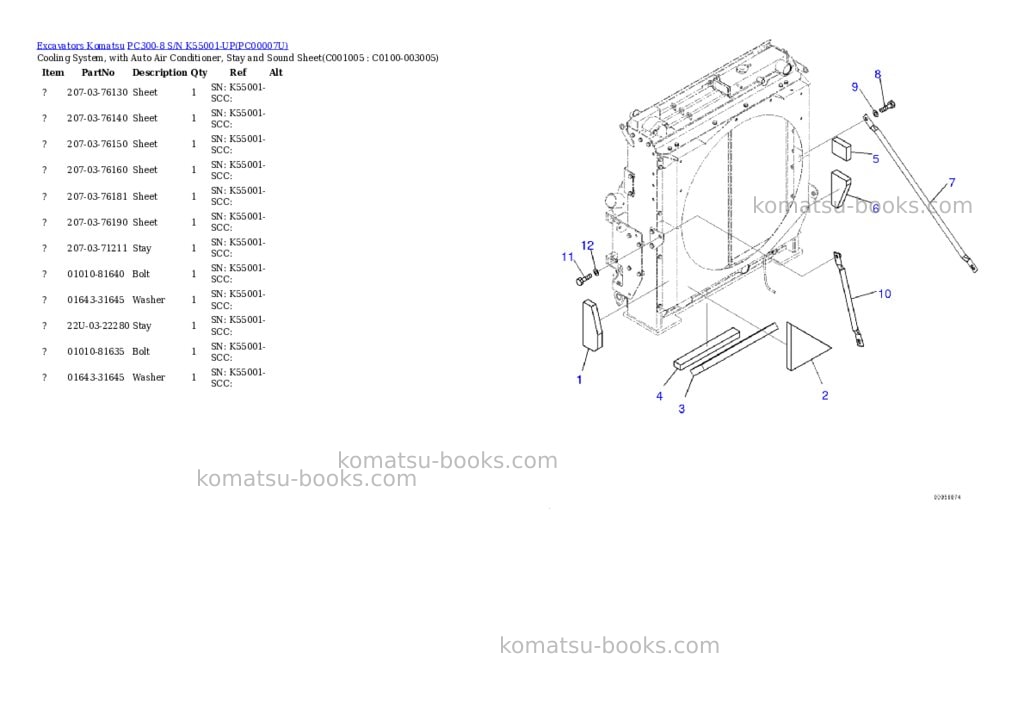 Komatsu pc300-8 s/n k55001-up Parts catalog cover Page 6 Komatsu pc300-8 s/n k55001-up Parts catalog cover Page 6