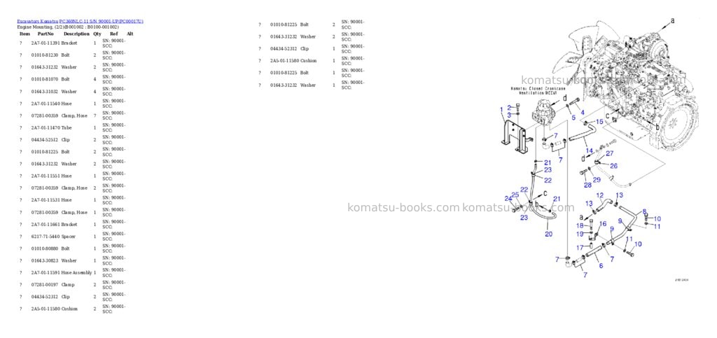 Komatsu pc360nlc-11 s/n 90001-up Parts catalog cover Komatsu pc360nlc-11 s/n 90001-up Parts catalog cover