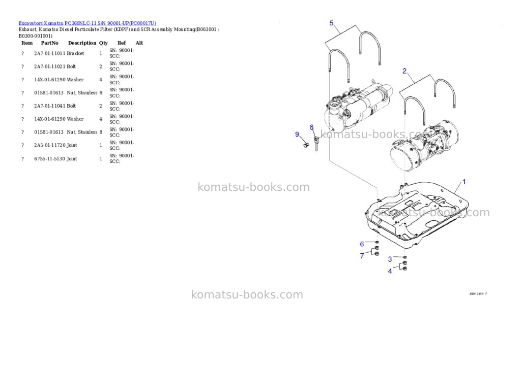 Komatsu pc360nlc-11 s/n 90001-up Parts catalog cover Page 3 Komatsu pc360nlc-11 s/n 90001-up Parts catalog cover Page 3
