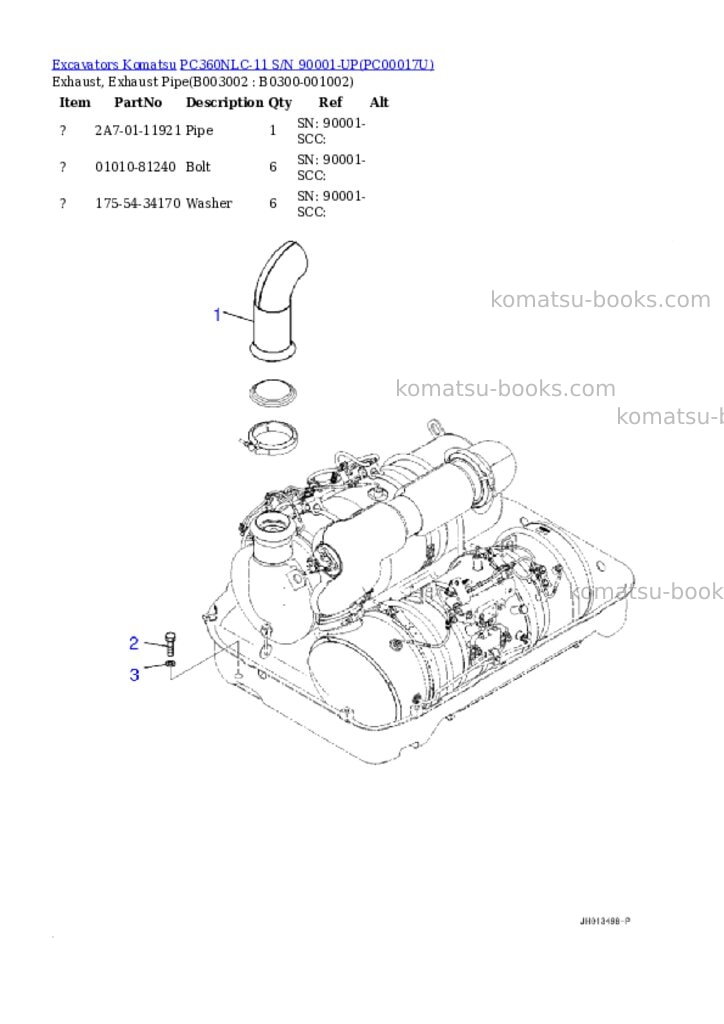 Komatsu pc360nlc-11 s/n 90001-up Parts catalog cover Page 4 Komatsu pc360nlc-11 s/n 90001-up Parts catalog cover Page 4