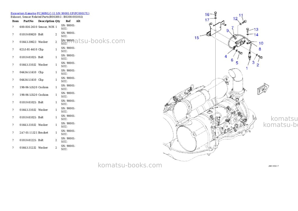 Komatsu pc360nlc-11 s/n 90001-up Parts catalog cover Page 5 Komatsu pc360nlc-11 s/n 90001-up Parts catalog cover Page 5