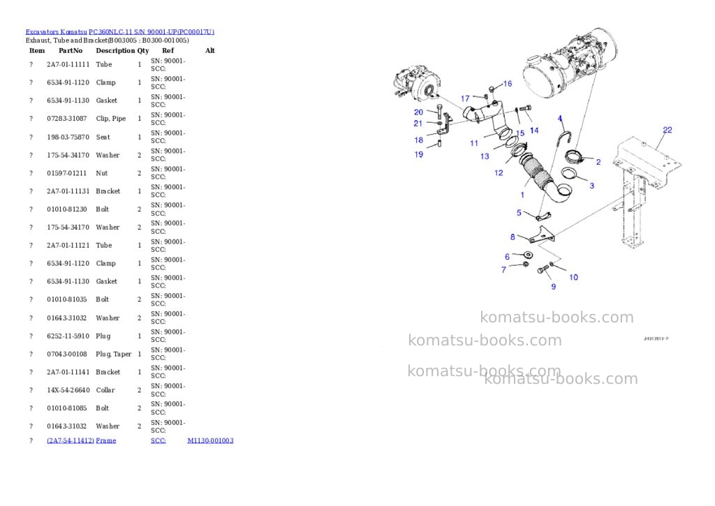 Komatsu pc360nlc-11 s/n 90001-up Parts catalog cover Page 7 Komatsu pc360nlc-11 s/n 90001-up Parts catalog cover Page 7