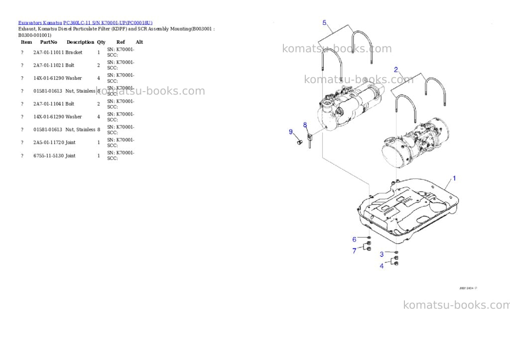 Komatsu pc360lc-11 s/n k70001-up Parts catalog cover Page 4 Komatsu pc360lc-11 s/n k70001-up Parts catalog cover Page 4
