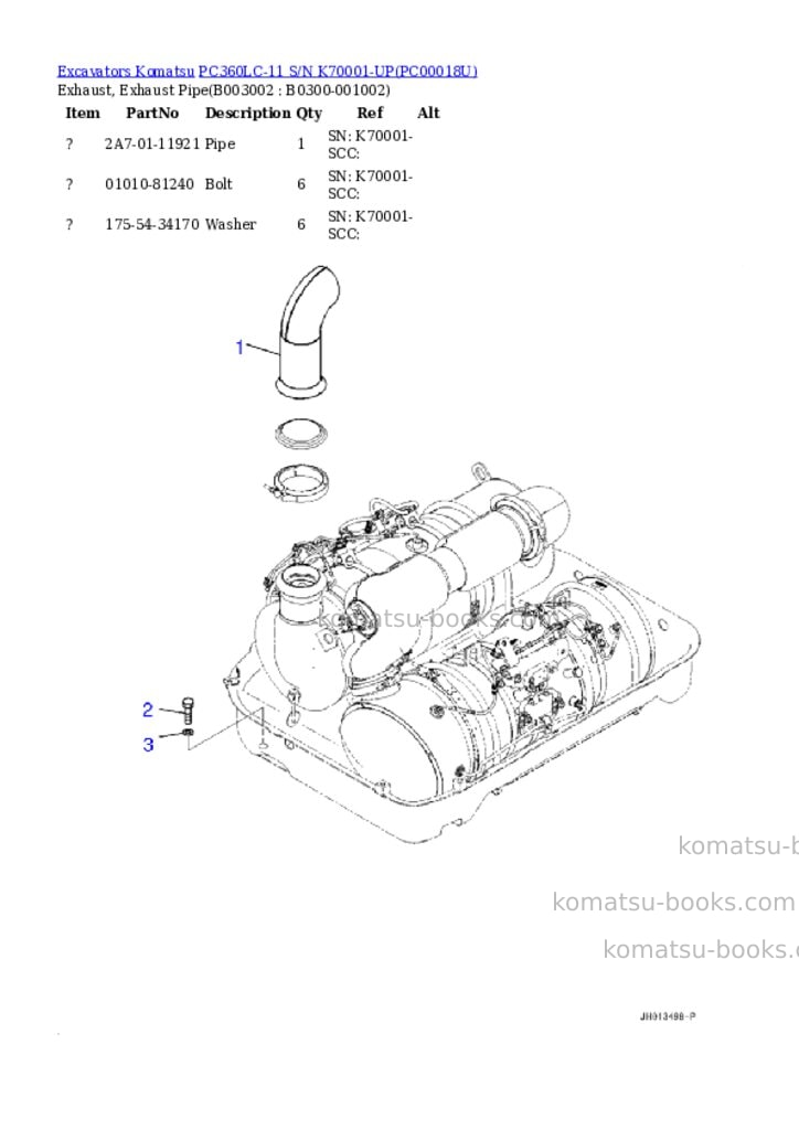 Komatsu pc360lc-11 s/n k70001-up Parts catalog cover Page 5 Komatsu pc360lc-11 s/n k70001-up Parts catalog cover Page 5