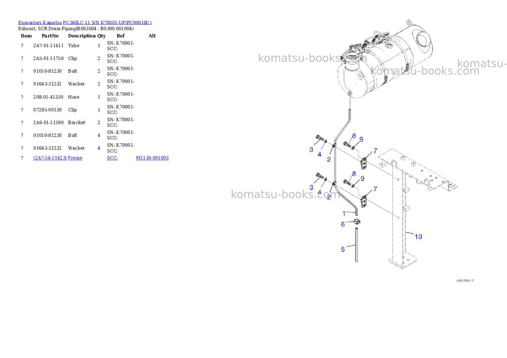 Komatsu pc360lc-11 s/n k70001-up Parts catalog cover Page 7 Komatsu pc360lc-11 s/n k70001-up Parts catalog cover Page 7