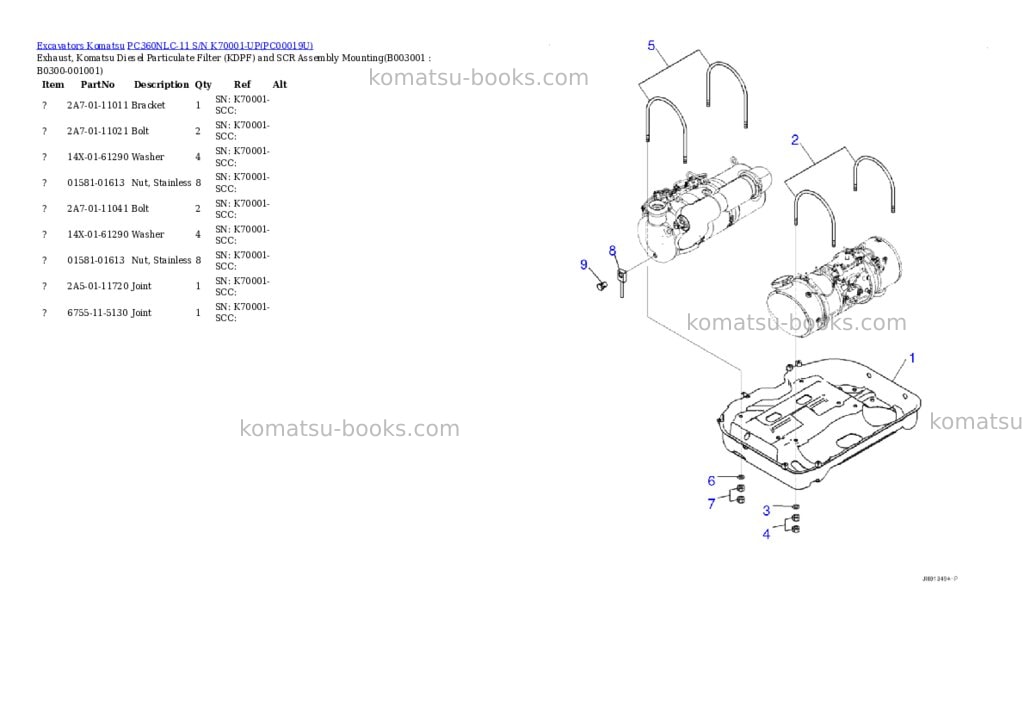 Komatsu pc360nlc-11 s/n k70001-up Parts catalog cover Page 4 Komatsu pc360nlc-11 s/n k70001-up Parts catalog cover Page 4