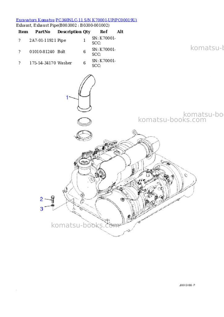 Komatsu pc360nlc-11 s/n k70001-up Parts catalog cover Page 5 Komatsu pc360nlc-11 s/n k70001-up Parts catalog cover Page 5