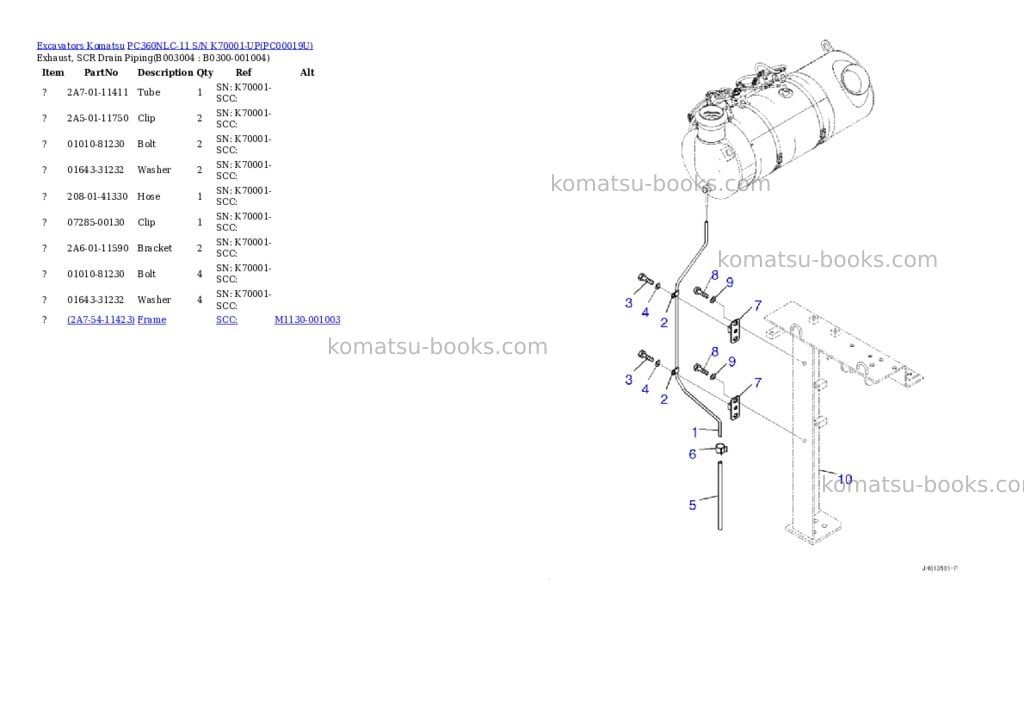 Komatsu pc360nlc-11 s/n k70001-up Parts catalog cover Page 7 Komatsu pc360nlc-11 s/n k70001-up Parts catalog cover Page 7