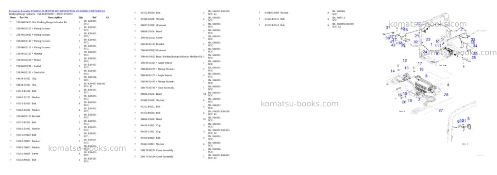 Komatsu pc490lc-10 high reach demolition s/n k60001-up Parts catalog cover Page 9 Komatsu pc490lc-10 high reach demolition s/n k60001-up Parts catalog cover Page 9