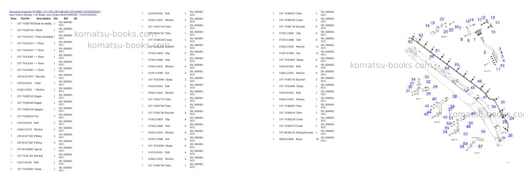 Komatsu pc360lc-10 17m long reach s/n k60001-up Parts catalog cover Page 2