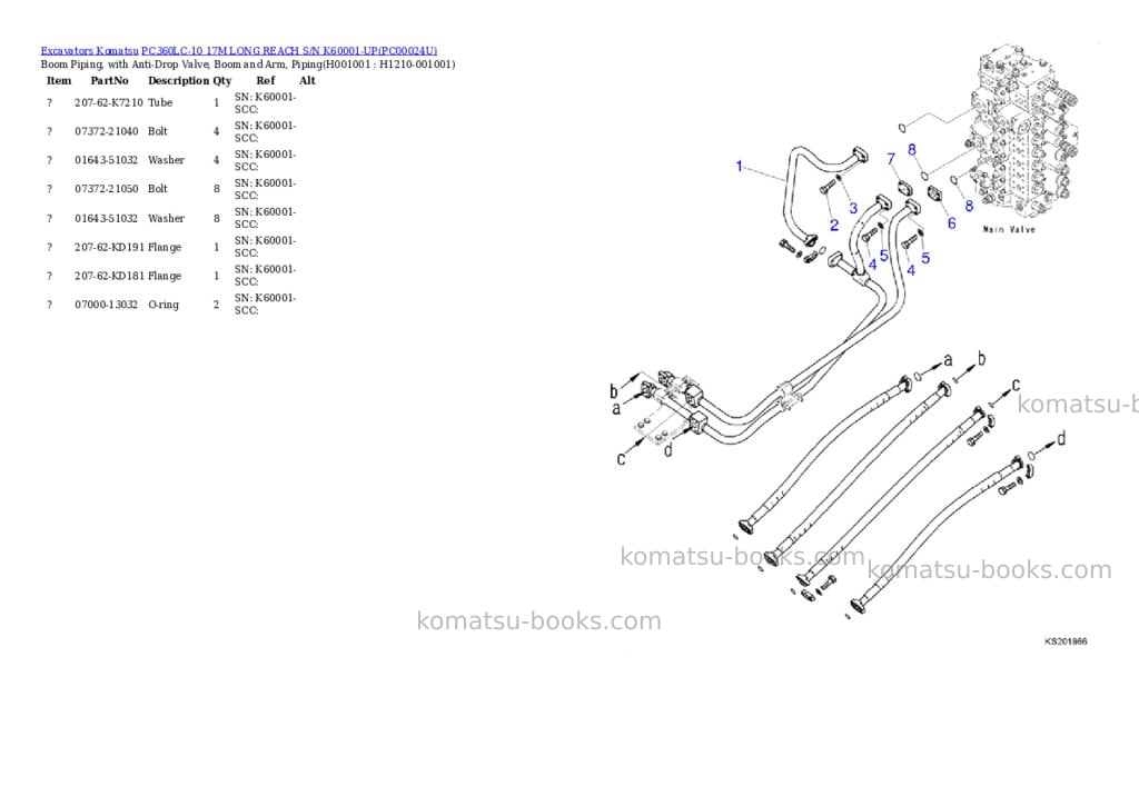 Komatsu pc360lc-10 17m long reach s/n k60001-up Parts catalog cover Page 3