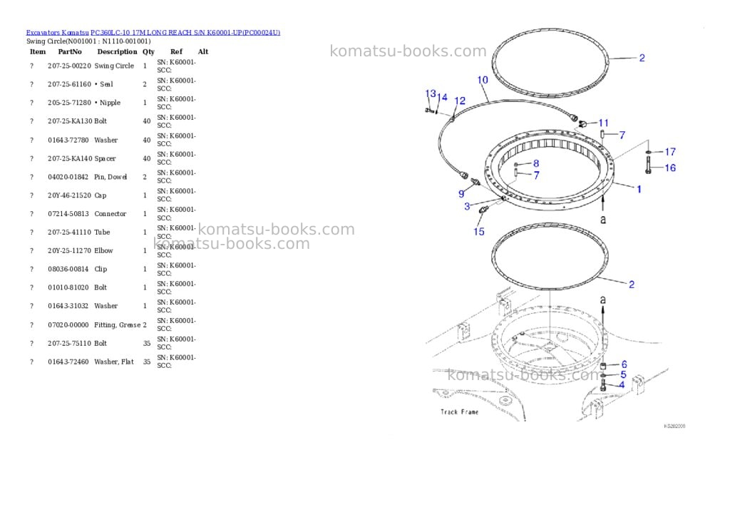 Komatsu pc360lc-10 17m long reach s/n k60001-up Parts catalog cover Page 8