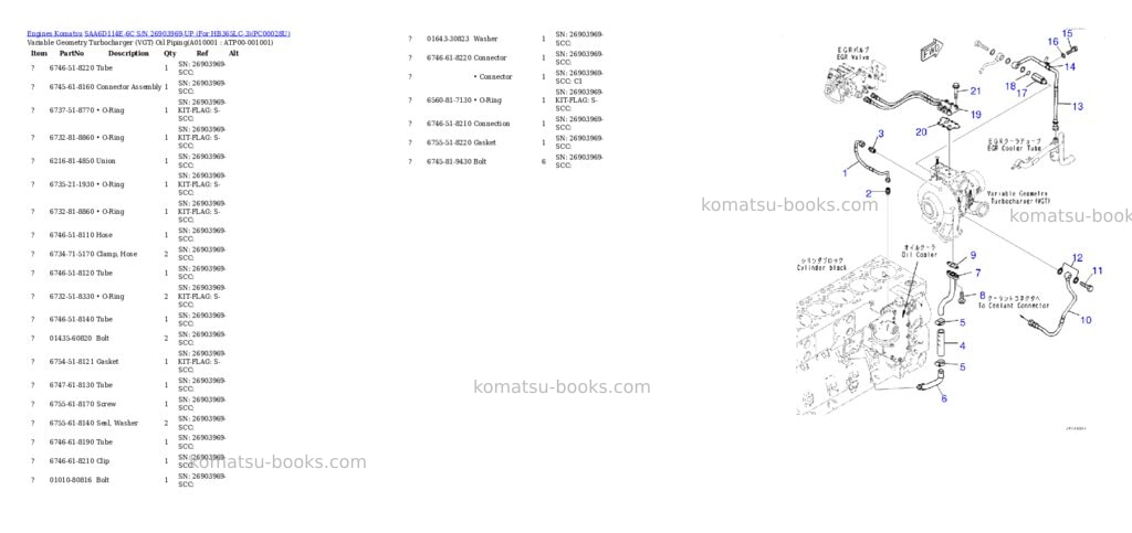 Komatsu saa6d114e-6c s/n 26903969-up for hb365lc-3 Parts catalog cover Page 9