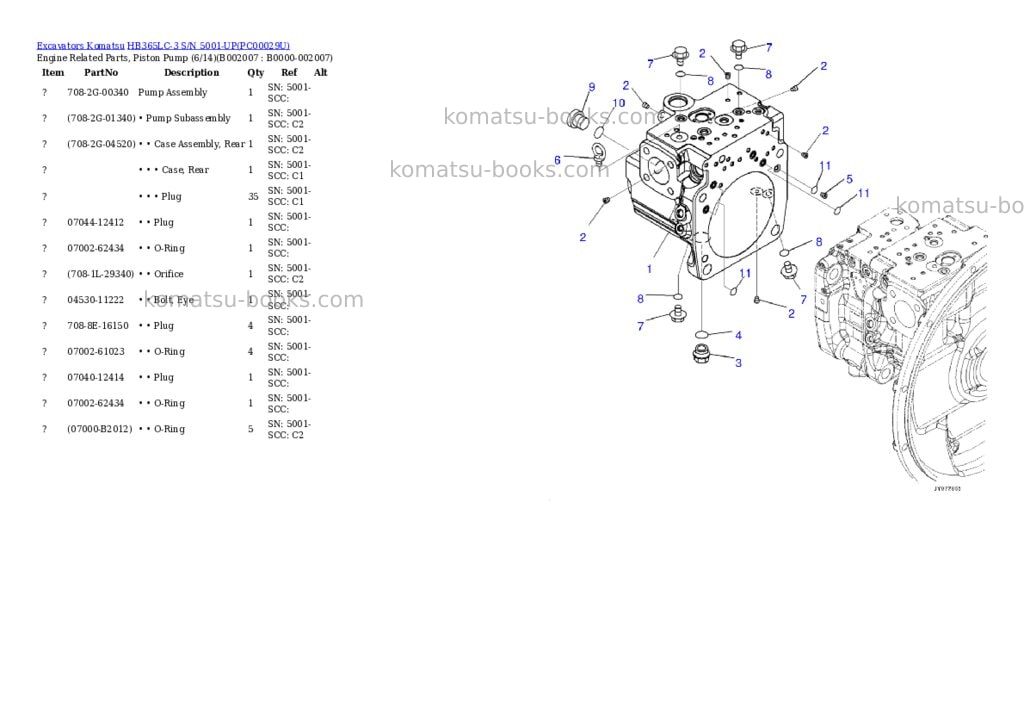 Komatsu hb365lc-3 s/n 5001-up Parts catalog cover Page 10 Komatsu hb365lc-3 s/n 5001-up Parts catalog cover Page 10