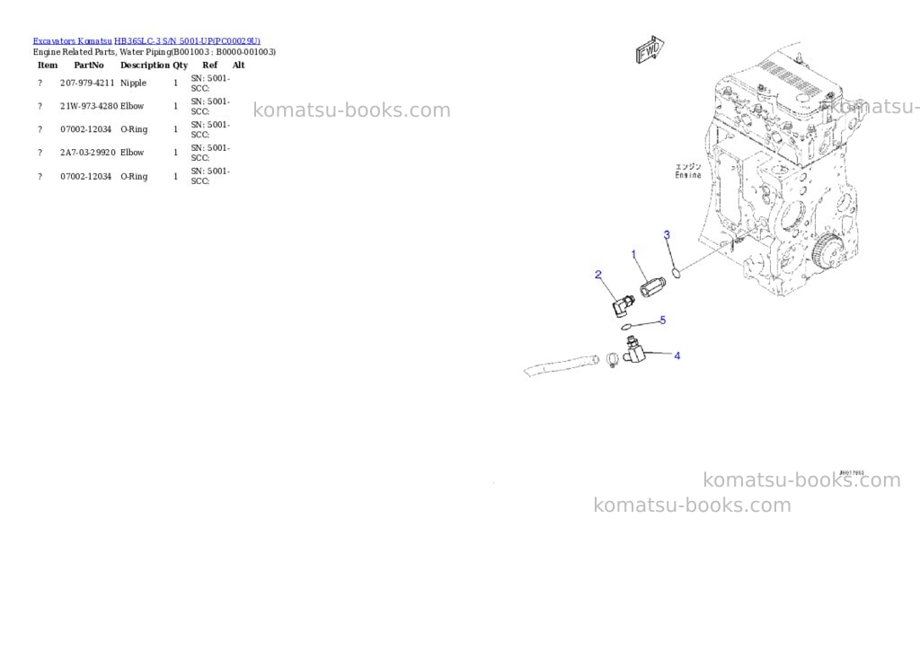 Komatsu hb365lc-3 s/n 5001-up Parts catalog cover Page 2 Komatsu hb365lc-3 s/n 5001-up Parts catalog cover Page 2